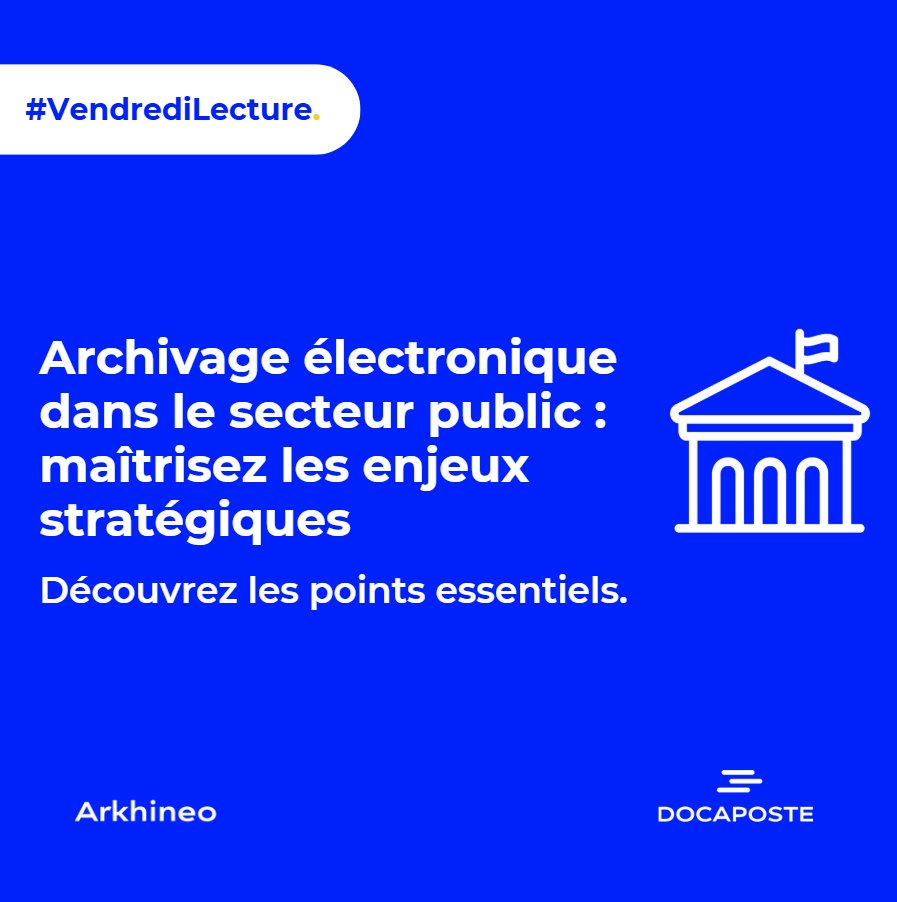 #VendrediLecture | Comment protéger ses documents en cas de contentieux ? Article à retrouver sur notre blog ➡️ arkhineo.com/comment-proteg…
#ArchivageÉlectronique #Conformité #SAE #TransformationDigitale