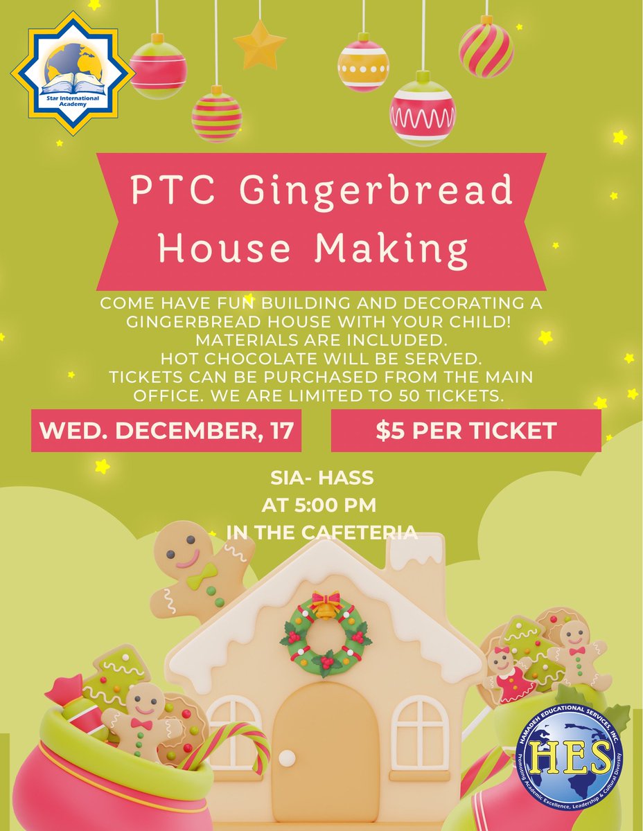 StarIntAcademy's tweet image. PTC Gingerbread House Making psqr.io/n815XjenHA via @ParentSquare