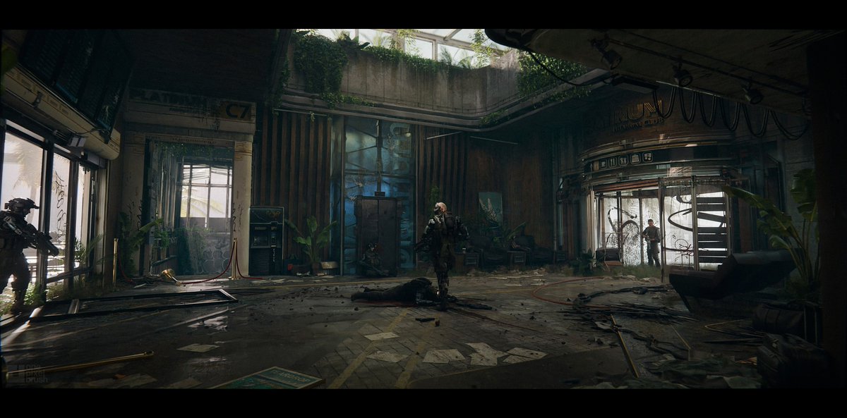 Stefano72568585's tweet photo. https://t.co/LSolO4McCK
Some paintings for a postapo fancy section of a terminal in Off The Grid. Work done for @onepixelbrush 
----- 
Art: Stefano Federico 
Art Director: Piotr Krynski / Daniele Solimene 
Creative Director: Shaddy Safadi 
Producer: Svetla Rasheva https://t.co/fQbAE1XRX2