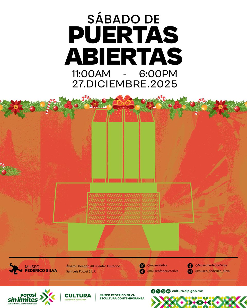 ¿Estás listo para el último sábado de puertas abiertas del año? 🤪 ¡aprovecha todo un fin de semana de entrada gratis y visita el único museo de escultura contemporánea de América Latina! Ven con toda tu familia, aquí les vemos. #museofedericosilva #ricardogallardo