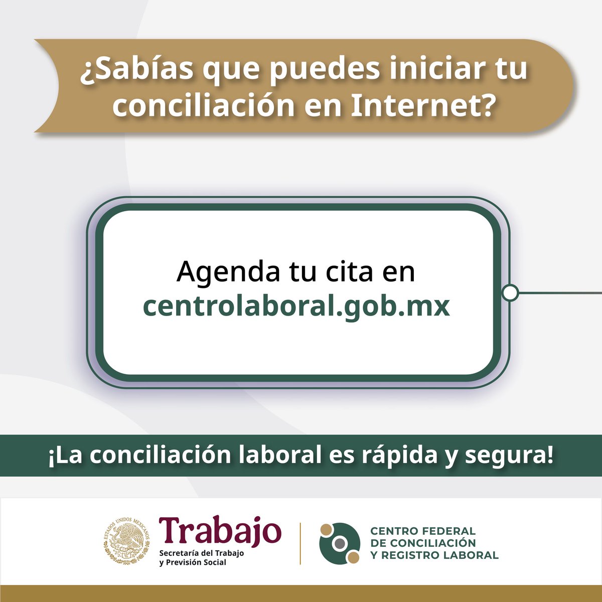 Centrofcrl's tweet photo. 🤝 ¿Sabías que puedes iniciar tu conciliación laboral en línea?
📲 Agenda tu cita en 👉 https://t.co/aErKfPuasu
🕒 Disponible 24/7, todo el año
✅ ¡Rápido, seguro y sin complicaciones!
#ConciliaciónLaboral #CentroLaboral #Trabajo #GobiernoDeMéxico #TrámiteEnLínea https://t.co/GzDjEnSYcb