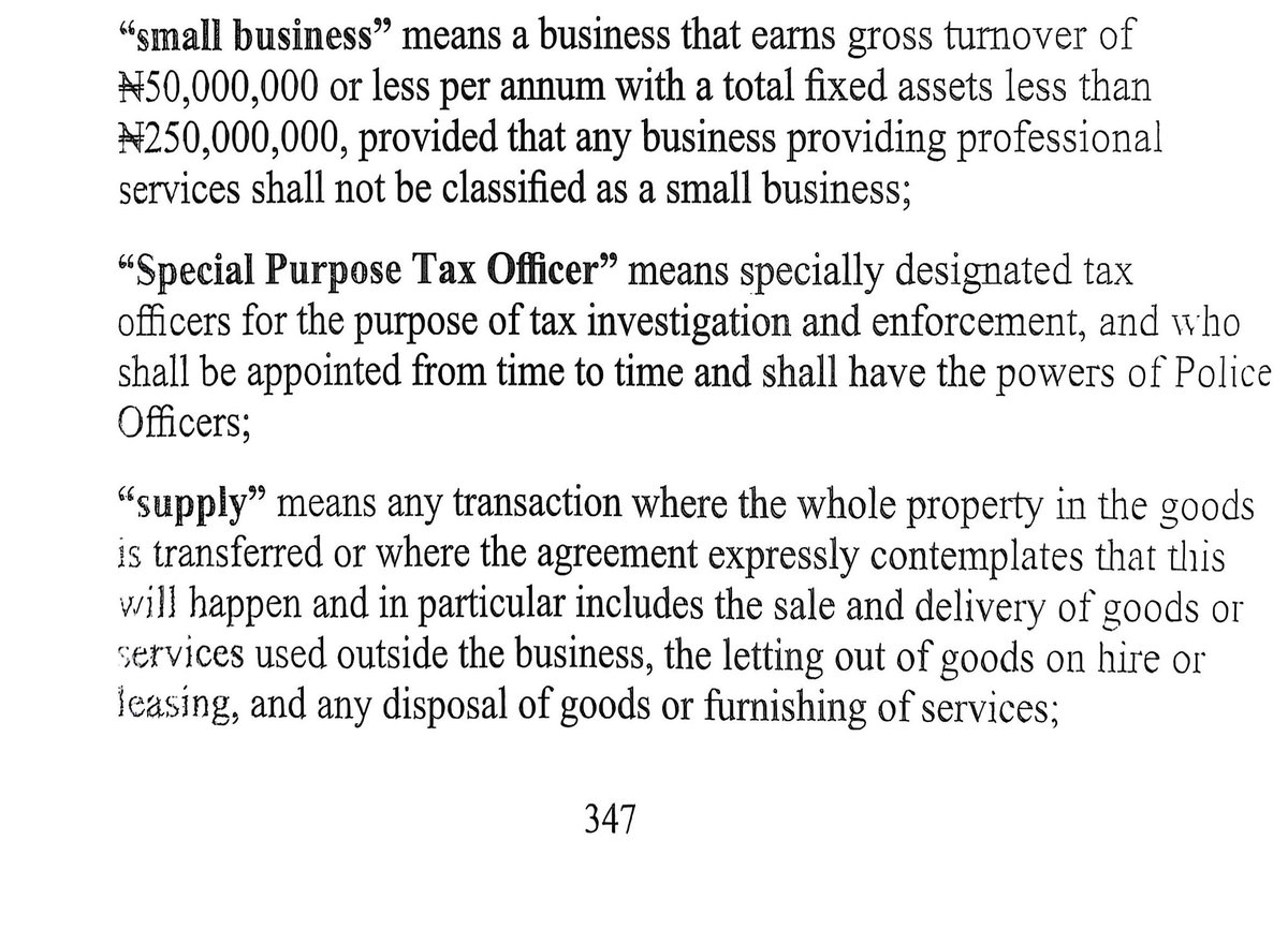 NajeebAdamu1's tweet image. Dear @FIRSNigeria,

It seems you guys are using a different law from my own oo.

Both the NTA &amp;amp; NTAA from my end are showing 50m gross turnover for small companies. 

Find attached my copy for your kind consideration.