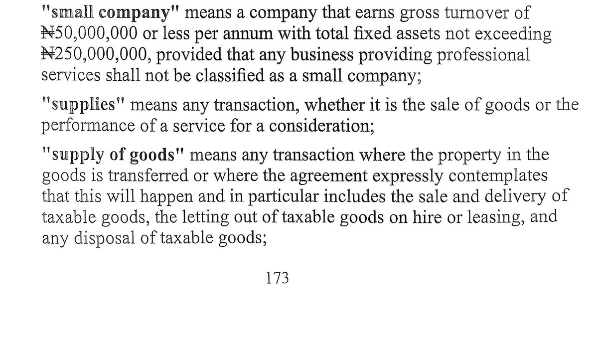 NajeebAdamu1's tweet image. Dear @FIRSNigeria,

It seems you guys are using a different law from my own oo.

Both the NTA &amp;amp; NTAA from my end are showing 50m gross turnover for small companies. 

Find attached my copy for your kind consideration.