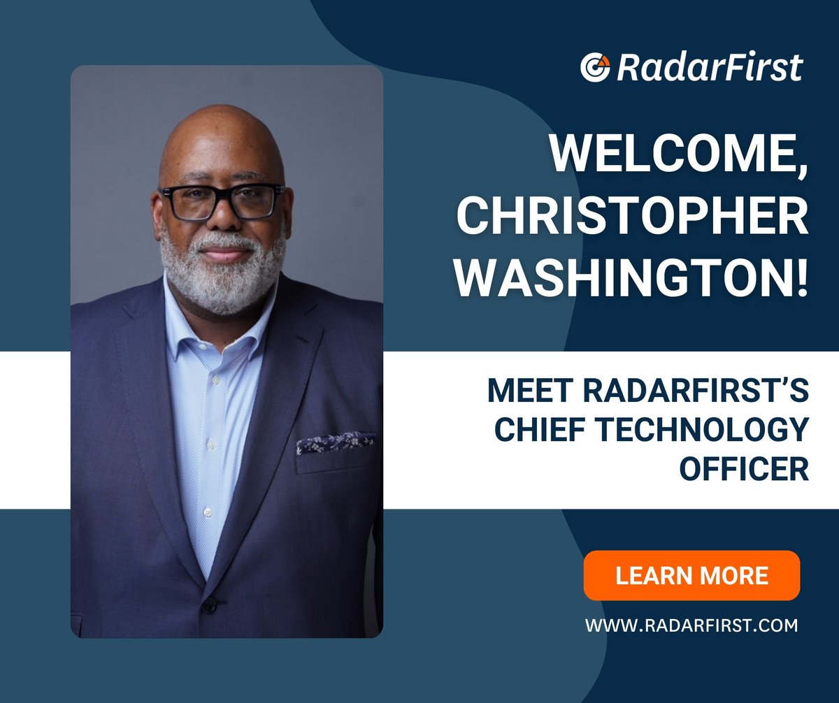 <a href="/radarfirst/">RadarFirst</a> is excited to welcome Christopher Washington as our new Chief Technology Officer. 🚀

Christopher brings a strong record of building high-performing engineering teams and guiding early-stage companies from concept to commercial launch, contributing to multiple