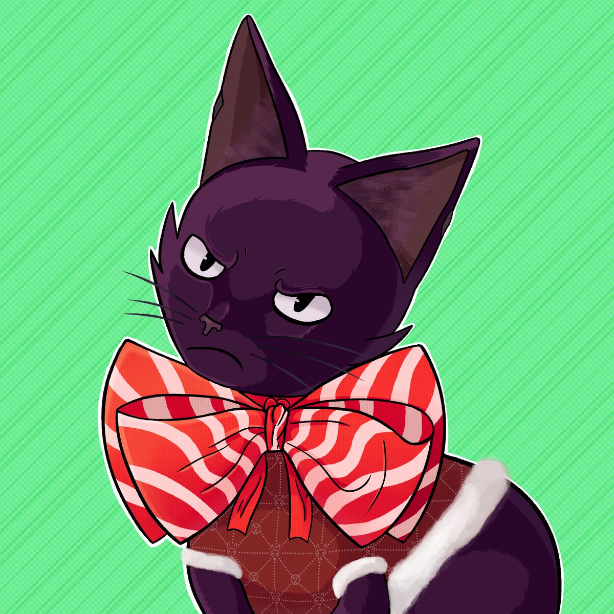 DualScreenToons's tweet photo. He's not feeling very jolly 
#christmas #oc #cat https://t.co/xxchwvJgJ0