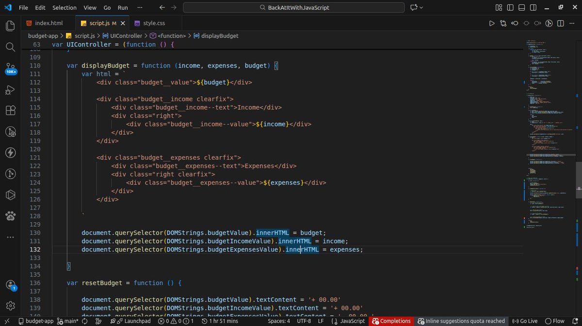 Obianuju_sunday's tweet image. Day 30 — #BackAtItWithJavaScript

Aside from adding a new feature to my budget app today, I finally got MVC.

Seeing how separating concerns makes apps easier to scale and maintain was a real light-bulb moment.

It's for a stressed future me at 2am. 
She’ll thank me, I know.😌