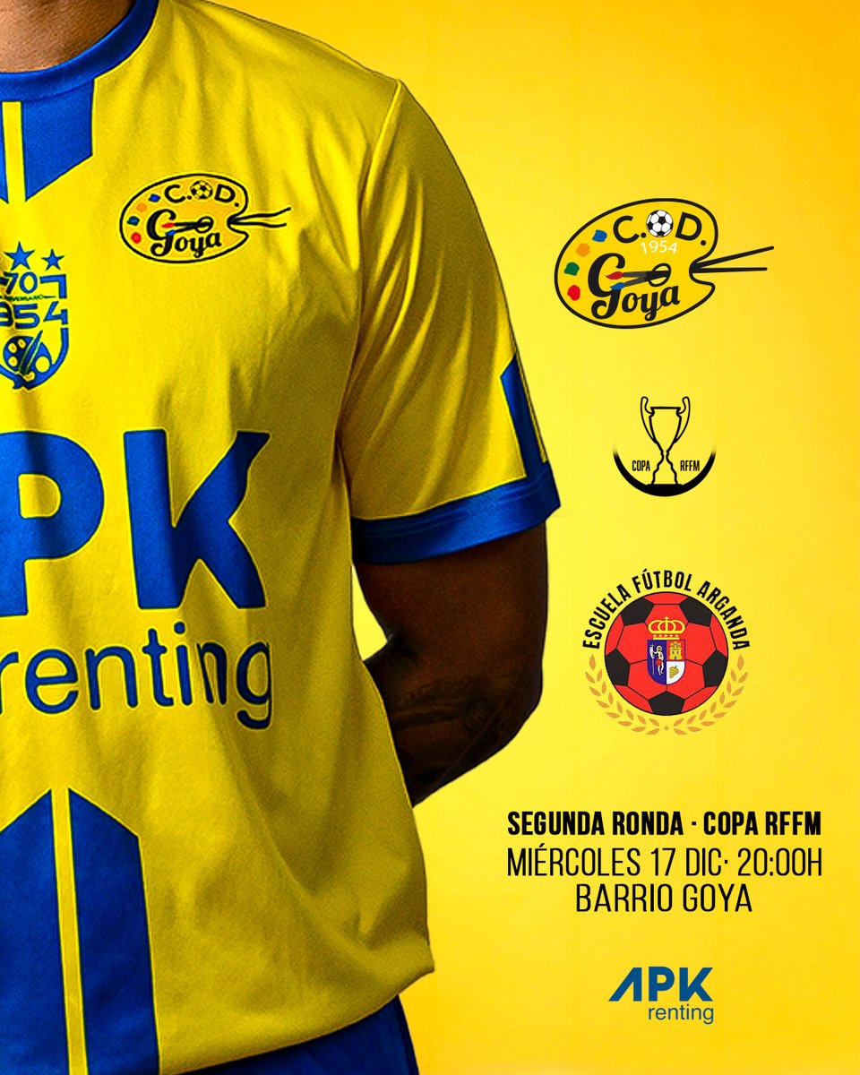 Este miércoles nos enfrentamos en la copa <a href="/RFFM_oficial/">RFFM</a> frente al <a href="/efarganda/">E.F. Arganda</a>.

Acompáñanos en una noche HISTÓRICA 💛💙

#VamosGoyita