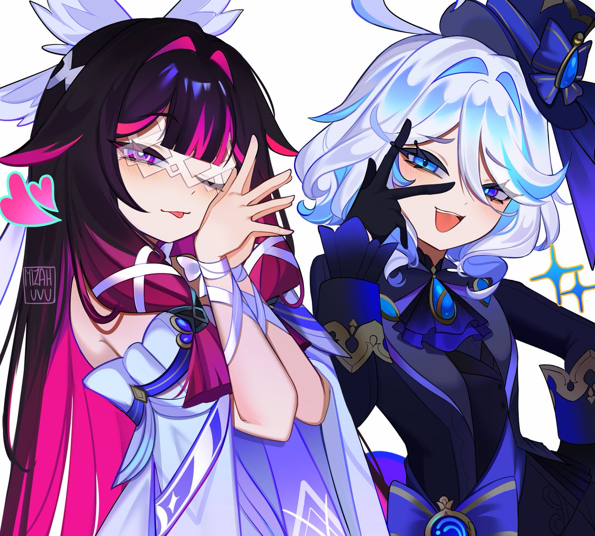 フリーナ(原神) 「Water Princess #Columbina #Furina #Gensh」|😈Mizah🌸のイラスト