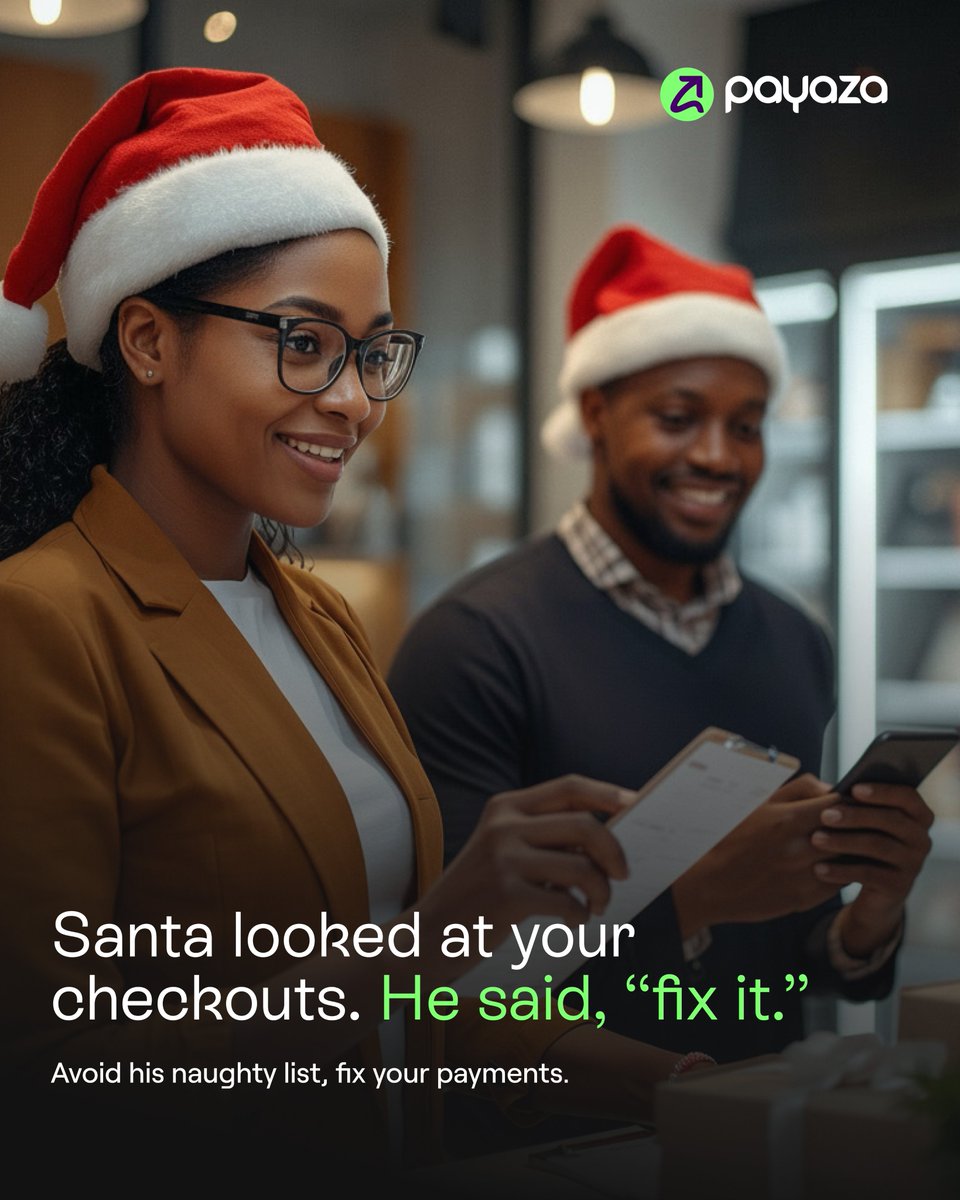 mypayaza's tweet photo. December is watching everything.

Slow payments don’t survive peak season energy.

Fix the flow now and keep your sales merry all month long.

#Payaza #HolidayReady #PaymentMatters #DecemberSales #NoFailedPayments https://t.co/Lmv2USzH3t