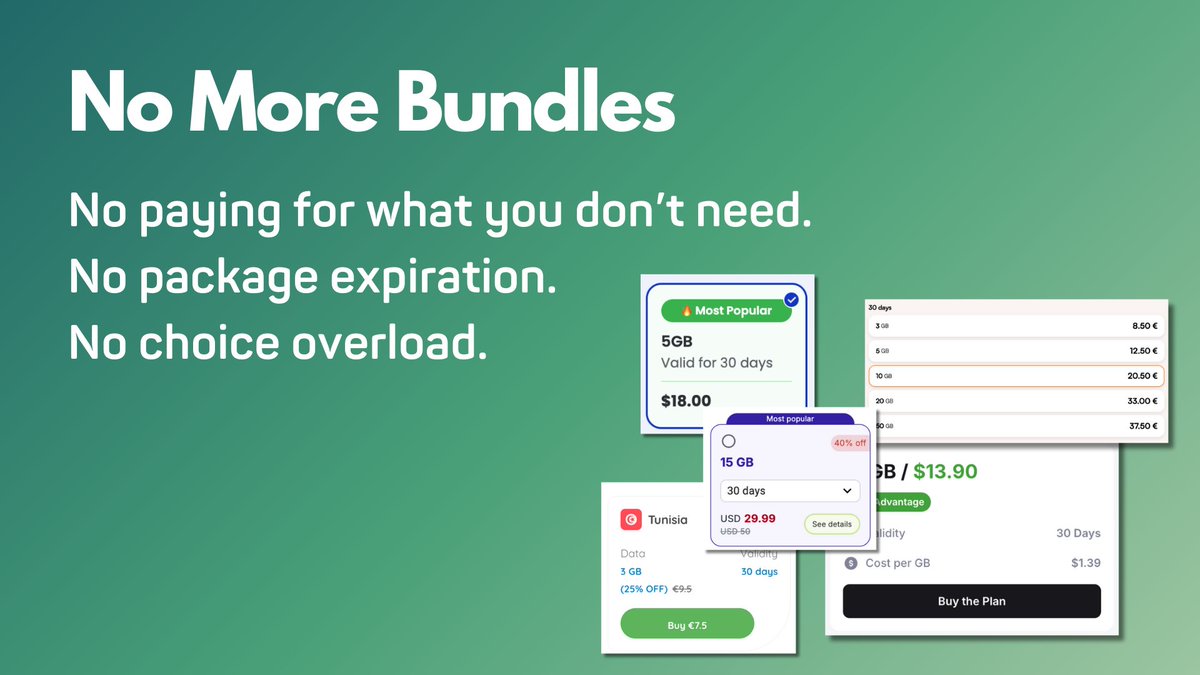 _jetogo's tweet image. Tired of guessing how much data you need?

No more:
producthunt.com/products/jetogo

#esim #launchinpublic