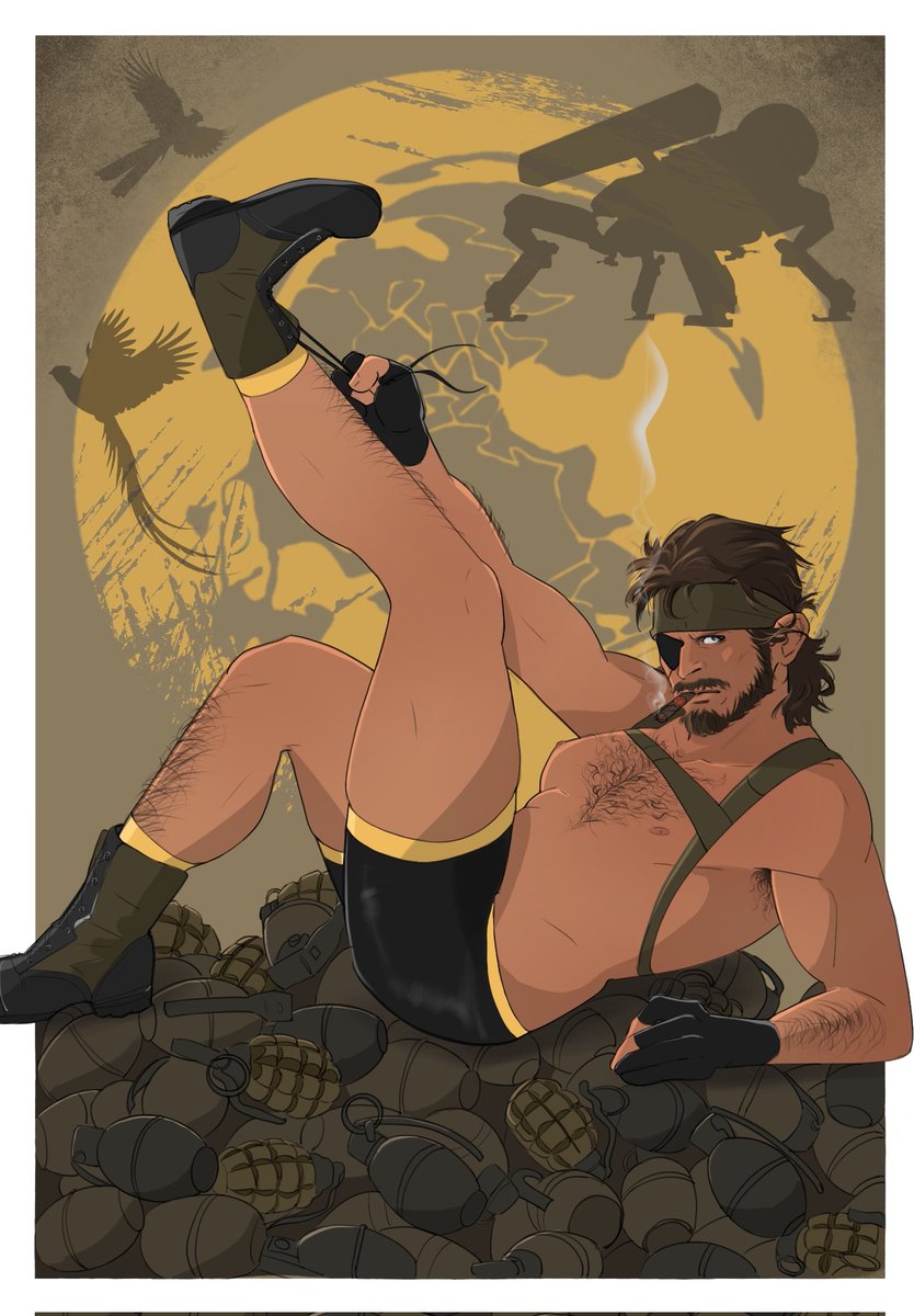 Sorry I'm not drawing at all lately... have Big Boss Metal Gear pin up repost as an apology...