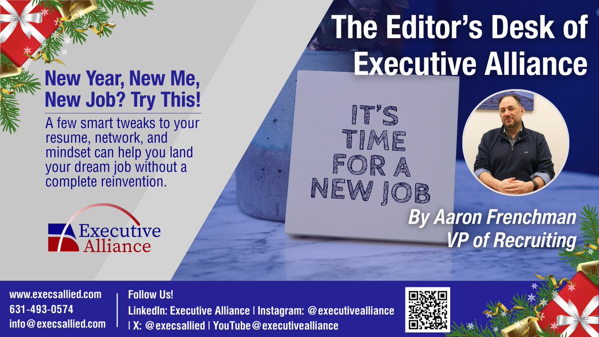 Ready for a career refresh in 2026? Discover how a strategic, subtle update to your professional brand can open doors without a full reinvention.

🔗 Read the full article here: execsallied.com/new-year-new-m…

#CareerGrowth #JobSearchTips #ProfessionalBranding #CareerChange