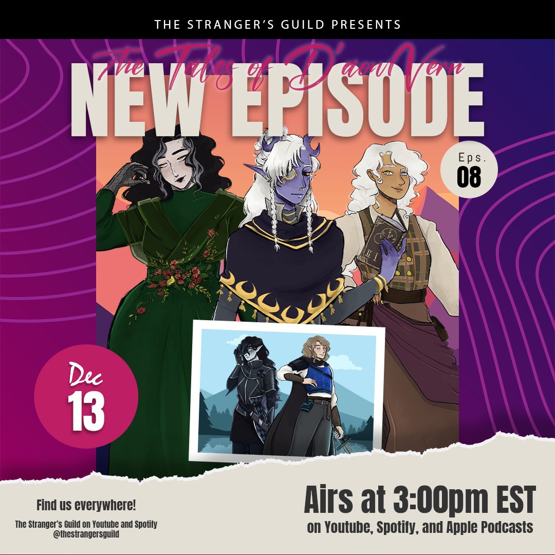 We have officially entered the 3-Part finale of Season 2! Listen on our YouTube and Spotify as our party tries to reach the Breadth of the Heavens, before the gates close and their friends are lost for good…

youtube.com/@thestrangersg…

#dndpodcast #dnd #ttrpg #podcast