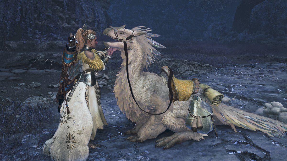 monsterhunter's tweet photo. The Festival of Accord: Lumenhymn will run from Friday, Dec 19 - Wednesday, Jan 14!

Enjoy a dazzling wintery wonderland in the Grand Hub as you earn special equipment, gestures, decorations and more! https://t.co/aL7sCuZzXr