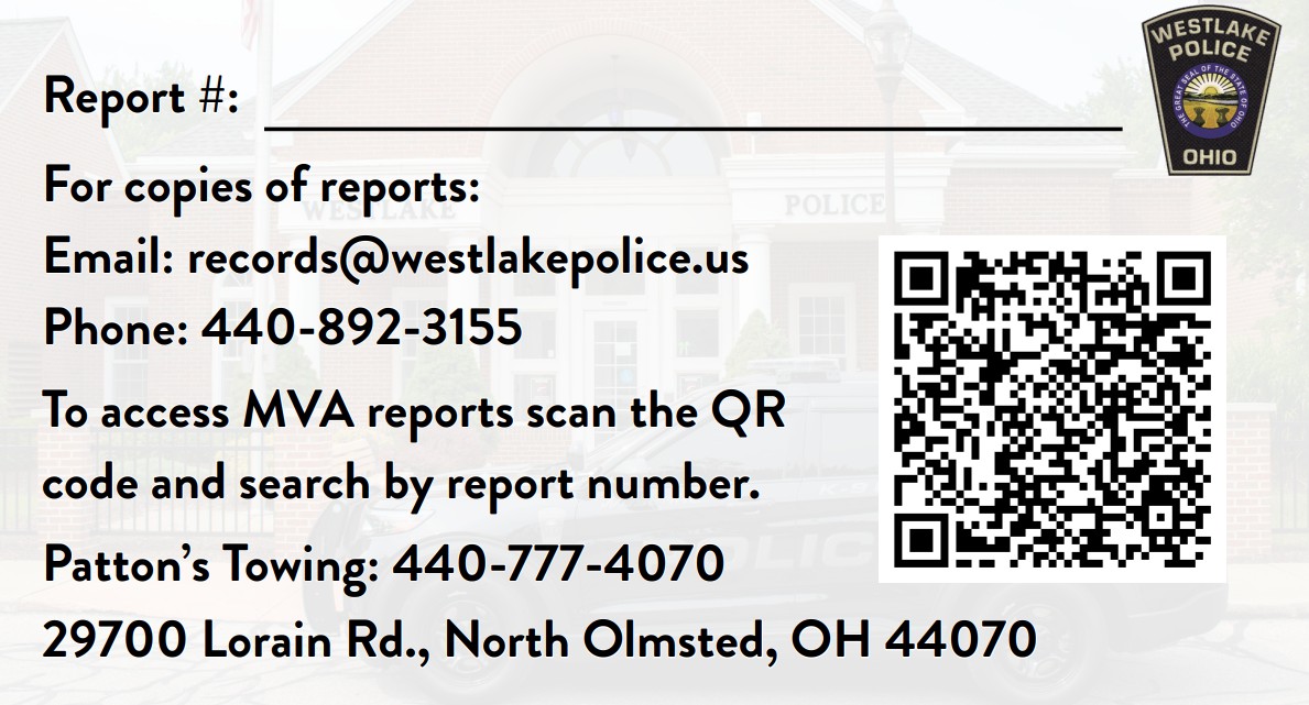 Our officers have responded to many motor vehicle crashes in the last week. If you need a copy of your report please use the QR code.  If you cannot find your report on the site after 5 days please contact the WPD records department at records@westlakepolice.us  #staywarmwestlake