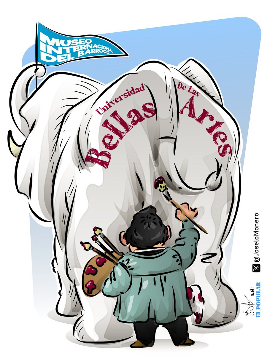 👋 Adiós, millonario elefante blanco de #Puebla… 🐘💸

🎨 Esperemos encuentres mejor destino en la Universidad de las Bellas Artes del Pueblo 🙃

👉🏼 Sobre esto, el cartón del gran <a href="/joselomonero/">Joselo Monero</a> 

elpopular.mx/ciudadania-y-g…
