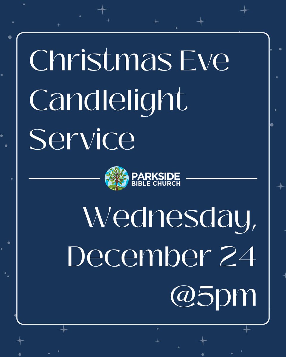 Invite your family, friends, and neighbors, and make plans to be at our annual Christmas Eve candlelight service next week! We’ll celebrate the birth of Christ with a night of fellowship, singing, and a brief message from Pastor Justin.