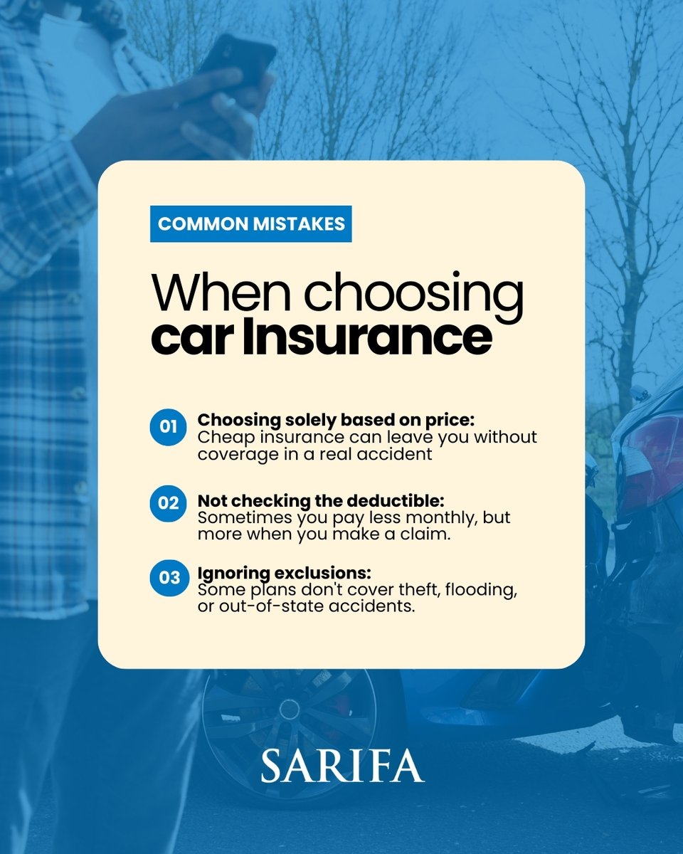sarifainsurance's tweet image. Many people are surprised to discover that their insurance doesn't cover what they expected. 

Understanding deductibles, exclusions, and coverage limits is key to avoiding unexpected costs. 

The best decision is always an informed one.

🌐Visit: sarifa.com

#sarifa