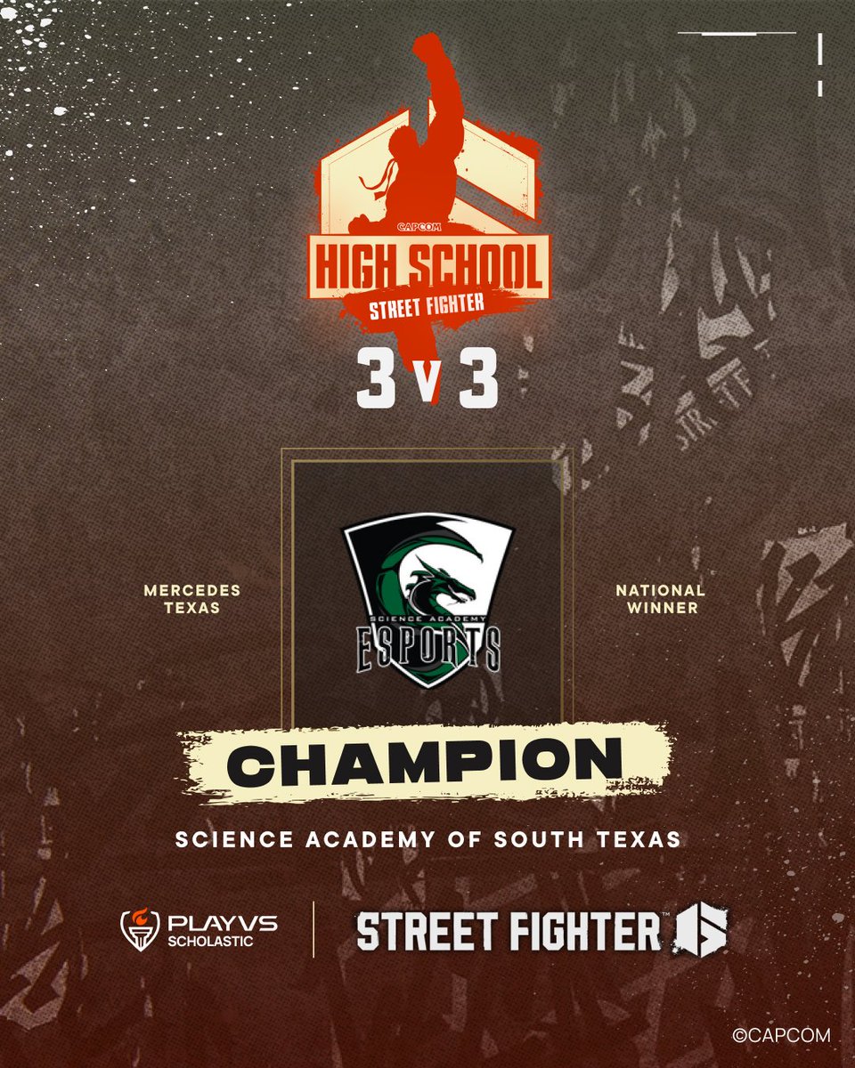 playvs's tweet image. High school teams across the country came to battle it out, and a victor arose. 

Congrats to Science Academy out of TX for being our ultimate champion! 

@CapcomFighters