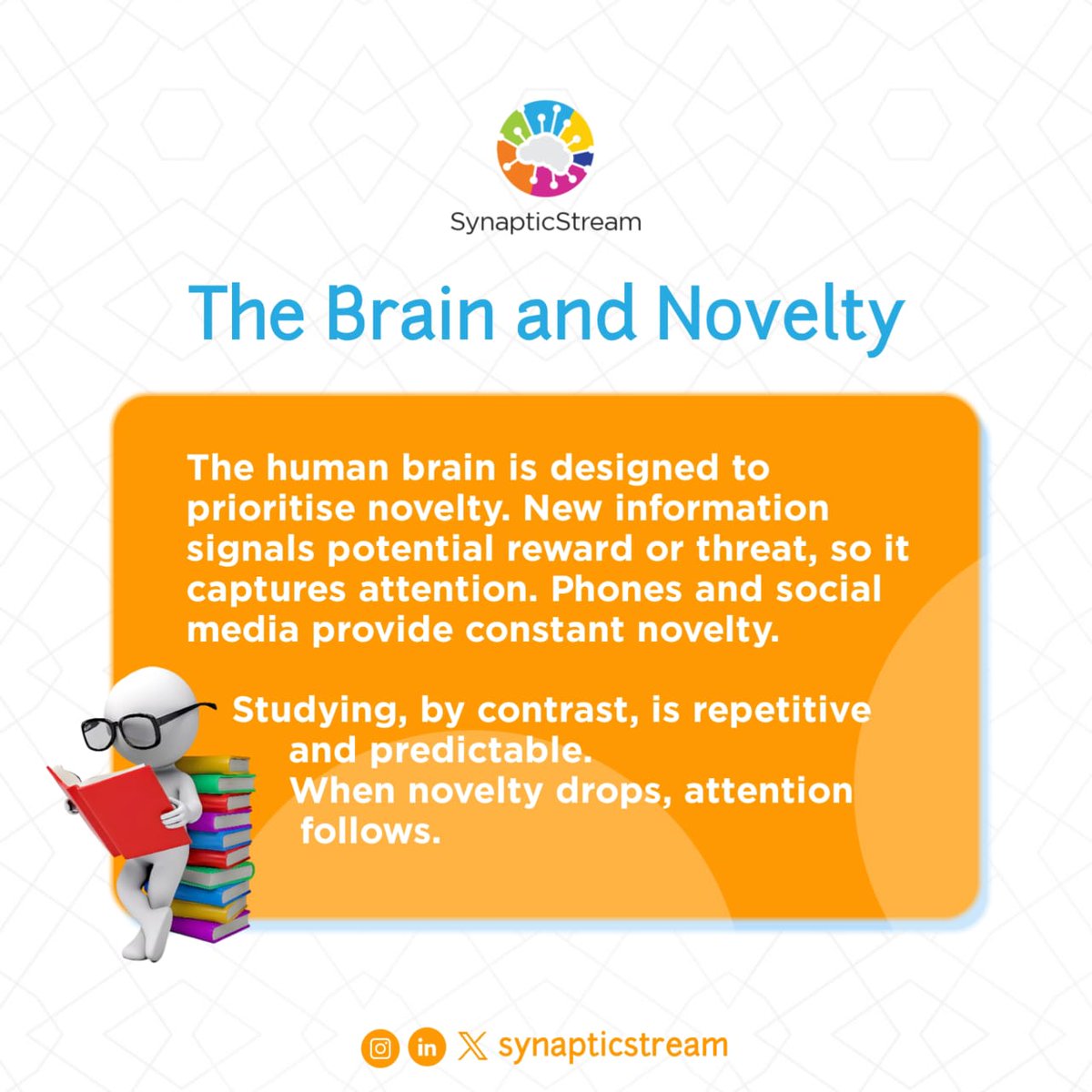 SynapticStream's tweet photo. This week on Neuroscope, we explain why digital distractions hijack focus and how to train your brain to study smarter, not harder. 🧠✨

#Neuroscience #Focus https://t.co/r1lOaptDcO