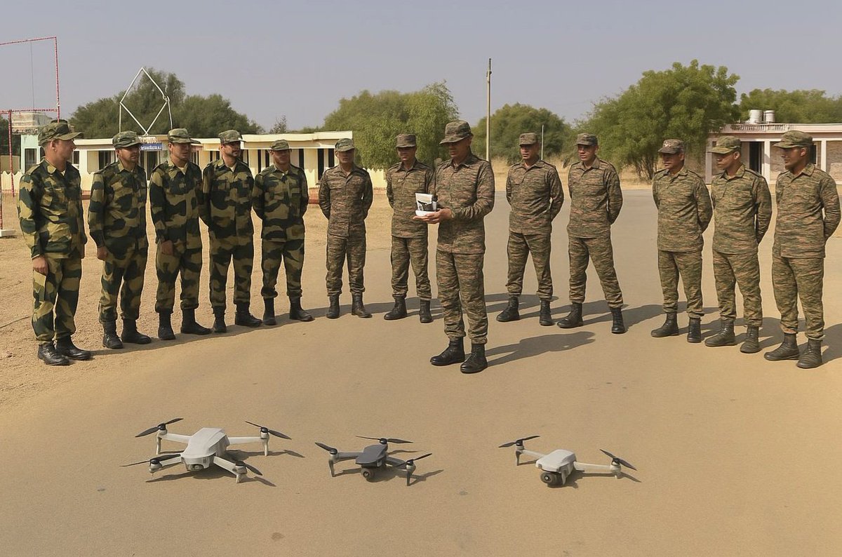 KonarkCorps's tweet image. "#DroneTraining Cadre for #BorderSecurityForce Personnel..."

The training conducted under aegis of #BattleAxeDivision focussed on empowering the #PMF on fundamental handling &amp;amp; manoeuvring of small drones. 

This initiative of #KonarkCorps strengthened inter-agency cohesion,