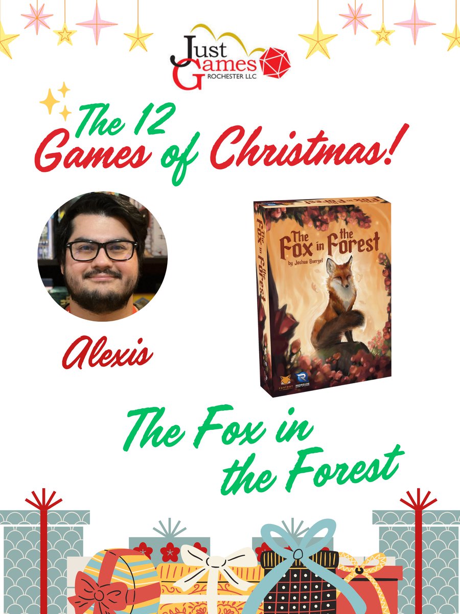 justgamesroc's tweet photo. The 12 games of Christmas include no birds nor fruit trees, but they do include foxes in forests! Check out Fox in the Forest, Alexis's recommendation for a great gift game!

#fox #forest #cardgame #euchre https://t.co/AOC5j5Tdfv