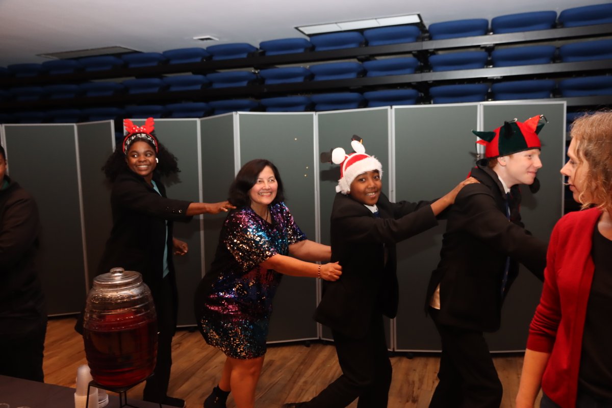TrinityCroydon's tweet photo. 🎄 Trinity’s Community Christmas Party brought festive joy to 120 guests with music, performances, bingo and a student-led conga – a wonderful celebration of community spirit 
https://t.co/8G9xO7F5zI
#TrinitySchool #TrinityCommunity #TrinityCroydon https://t.co/gfOvLxouVB