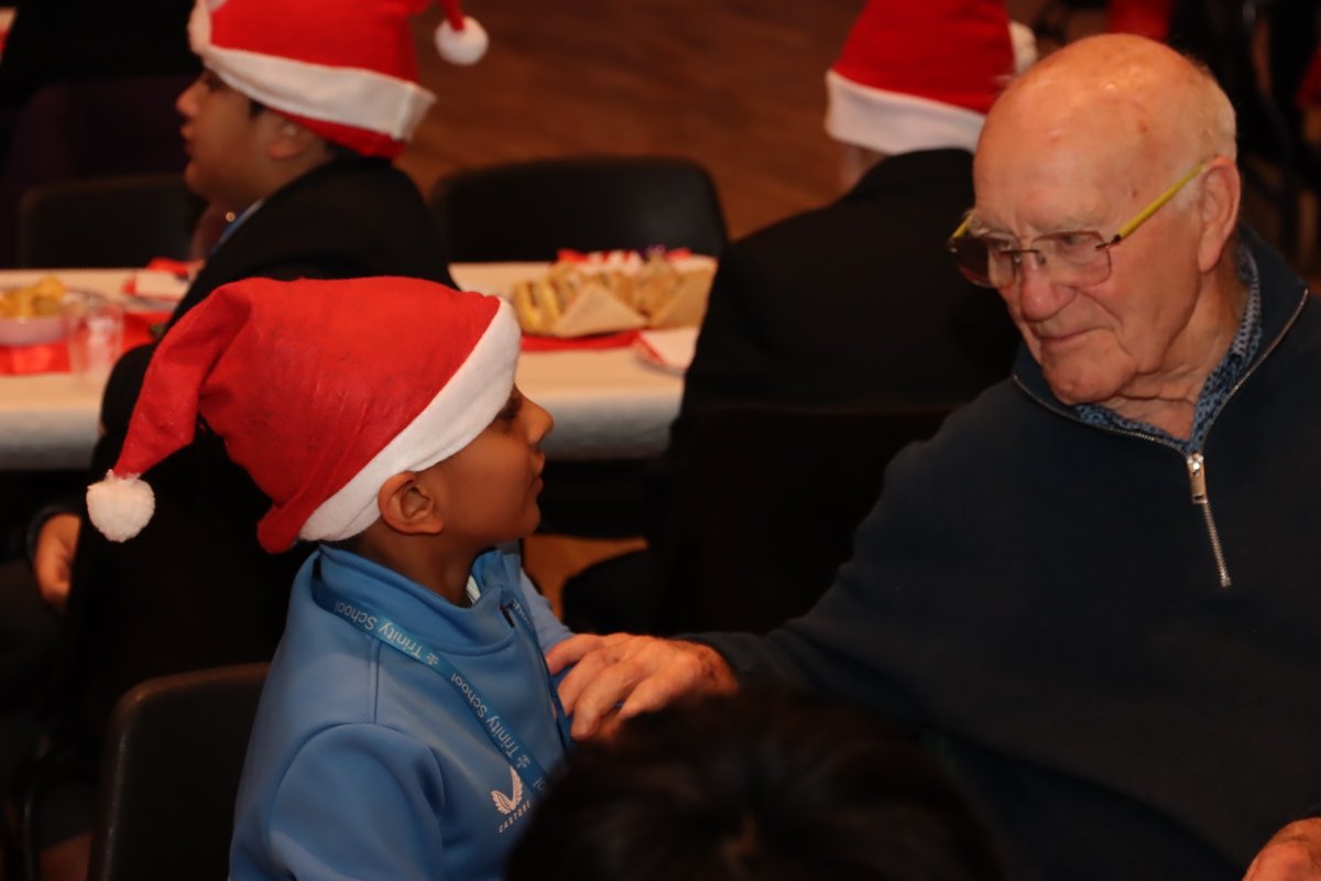TrinityCroydon's tweet photo. 🎄 Trinity’s Community Christmas Party brought festive joy to 120 guests with music, performances, bingo and a student-led conga – a wonderful celebration of community spirit 
https://t.co/8G9xO7F5zI
#TrinitySchool #TrinityCommunity #TrinityCroydon https://t.co/gfOvLxouVB