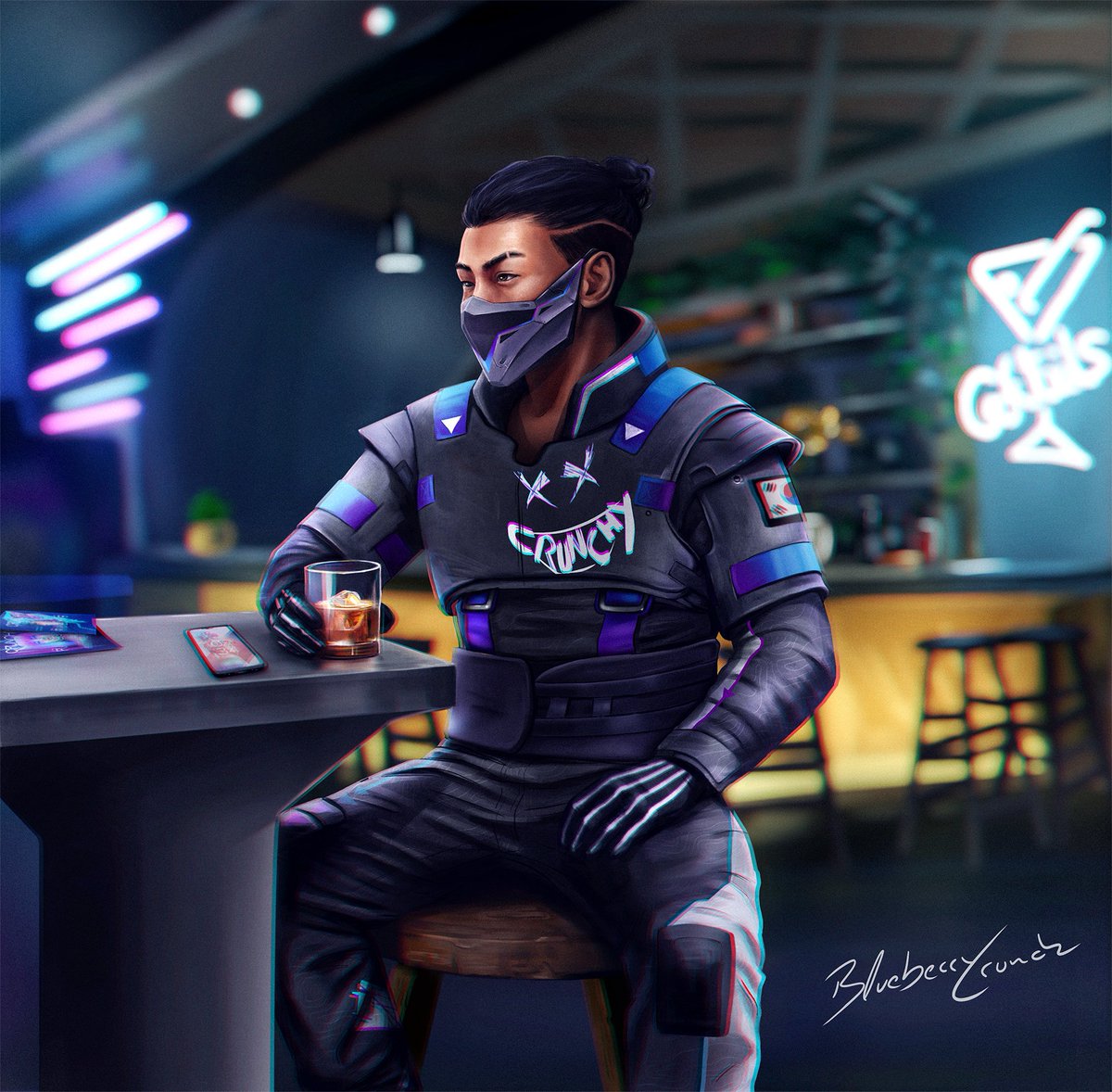 BlueCrunchyArt's tweet photo. It still feels surreal to see my own skin in my favorite game, which has been with me for 10 years.

Thank you so much for letting me do this!

Here is my artwork :) 

#r6 https://t.co/xkgE93zsyR