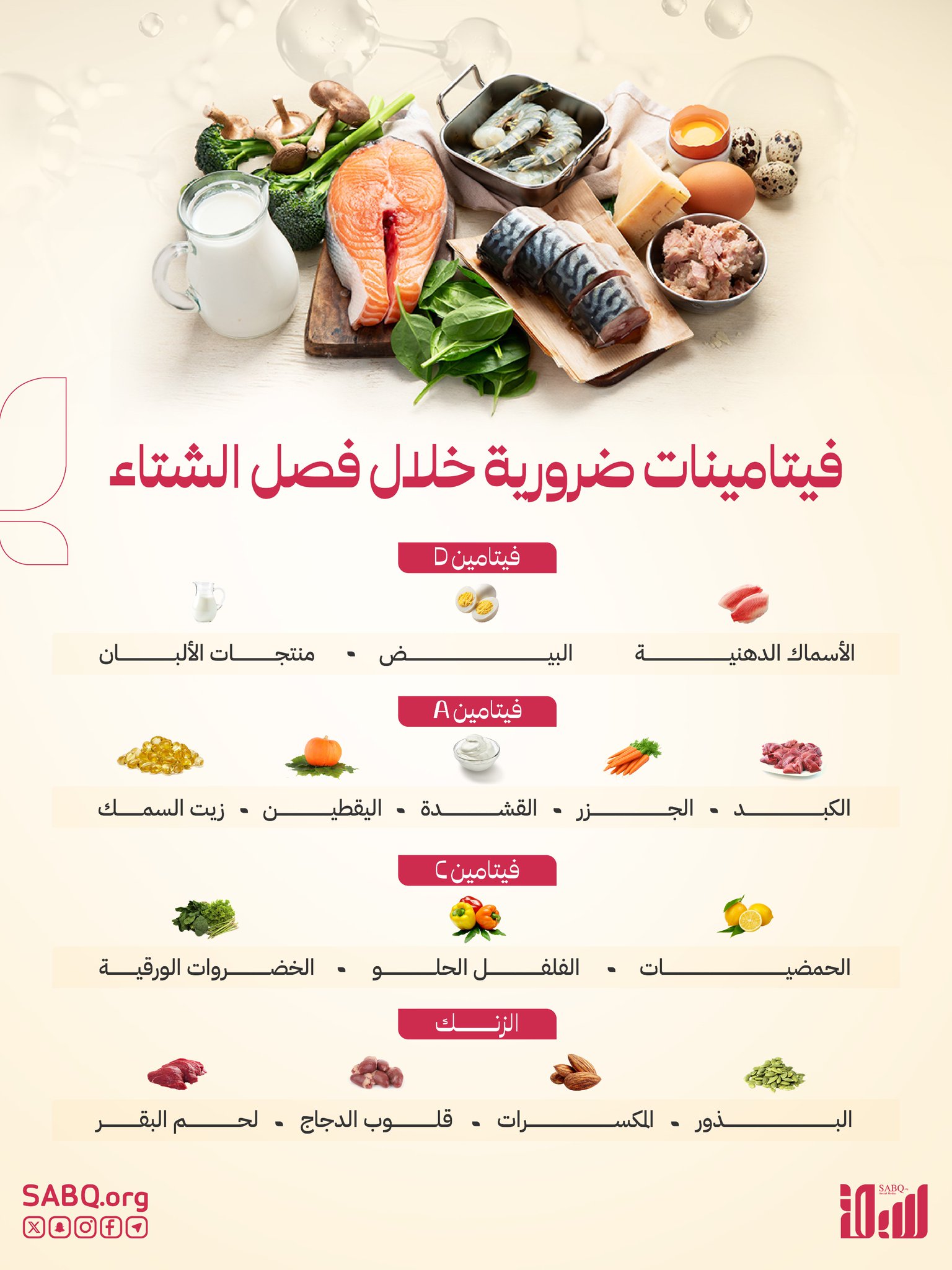 فيتامينات لا غنى عنها في الشتاء.. أربعة عناصر تعزّز المناعة وتحافظ على طاقتك في الأيام الباردة 