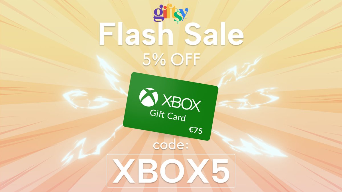 Flash Sale ⚡
Buy your Xbox 50 gift card cheaper!
Use code XBOX5 to get 5% off
⏳ Limited time only
🇬🇧 giftsy.com/en/xbox-gift-c…
🇺🇸 giftsy.com/en/xbox-gift-c…