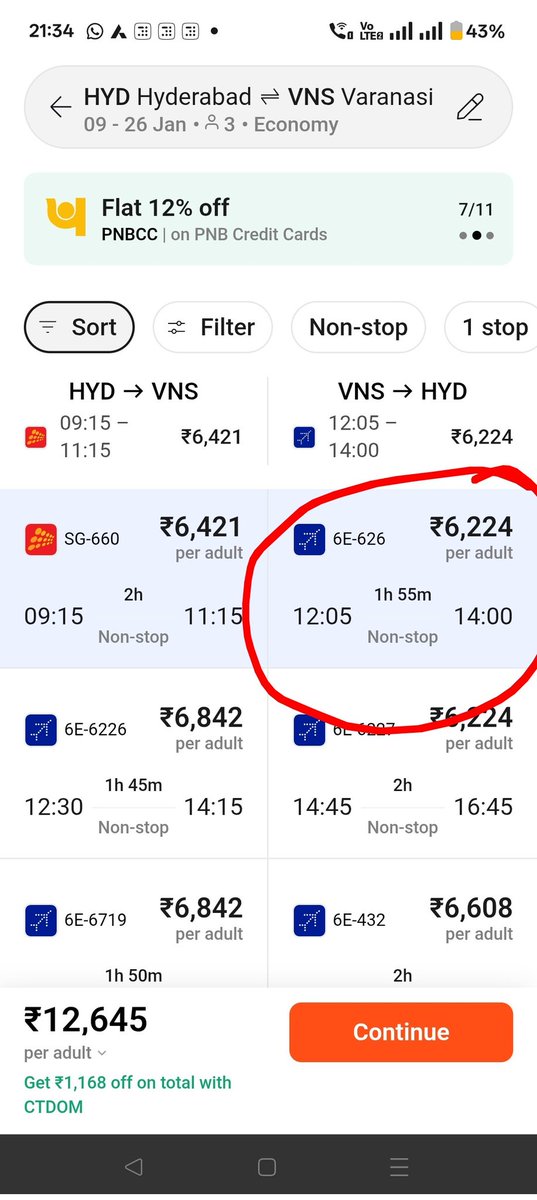 safiuz's tweet photo. @Cleartrip 
Can you clarify why @IndiGo6E 6E-626 amount gets changed when booking for a single passenger and thn for a family of 3? Why should the family end up paying 1074 extra? What kind of scam is this? Isn't this called daylight looting?
@DGCAIndia this needs attention https://t.co/kjwwNSEh3L