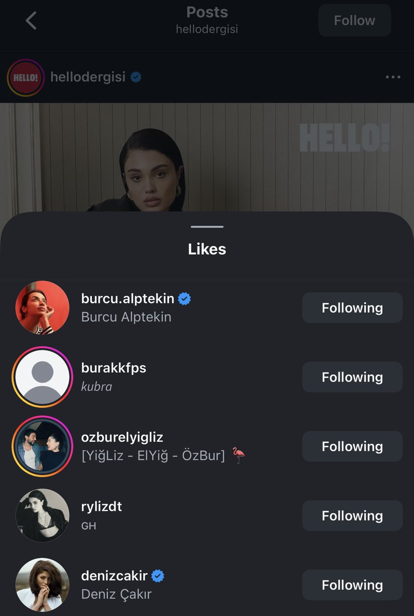 Hello dergisinin hesabından lizgenin oldugu postları begenmeleri cok tatlı.Proje bitse bile onlar her zaman Lizgenin en büyük destekcileri.Canım ekibim cok seviyorum ya ❤️‍🩹#Çarpıntı