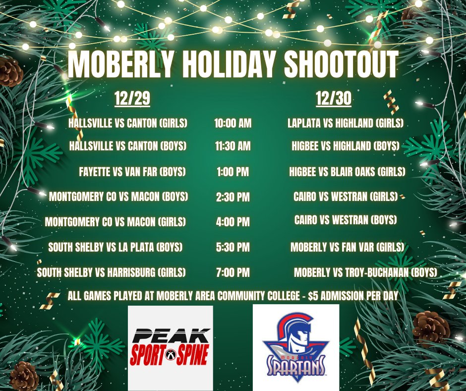 Moberly Holiday Shootout Schedule