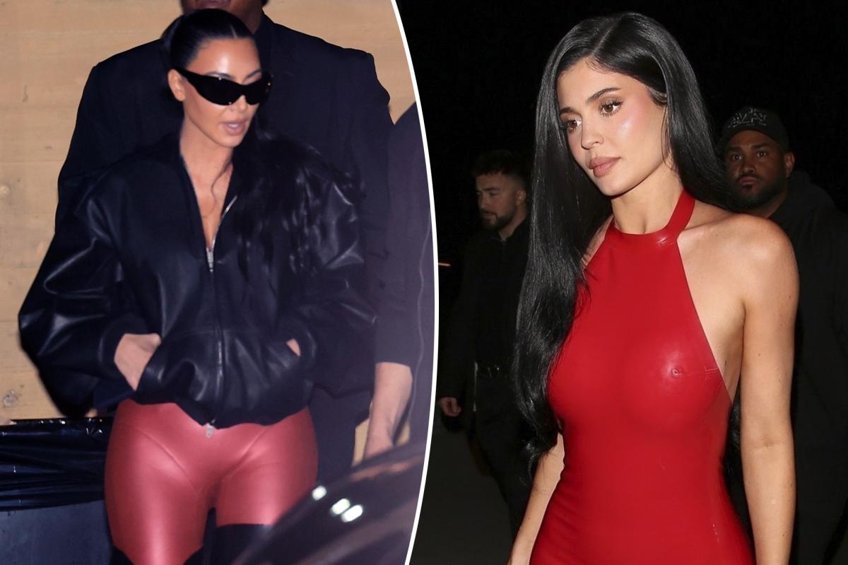 Kylie Jenner and Kim Kardashian ring in the holiday season in red latex  https://t.co/xqd4Jb9utX