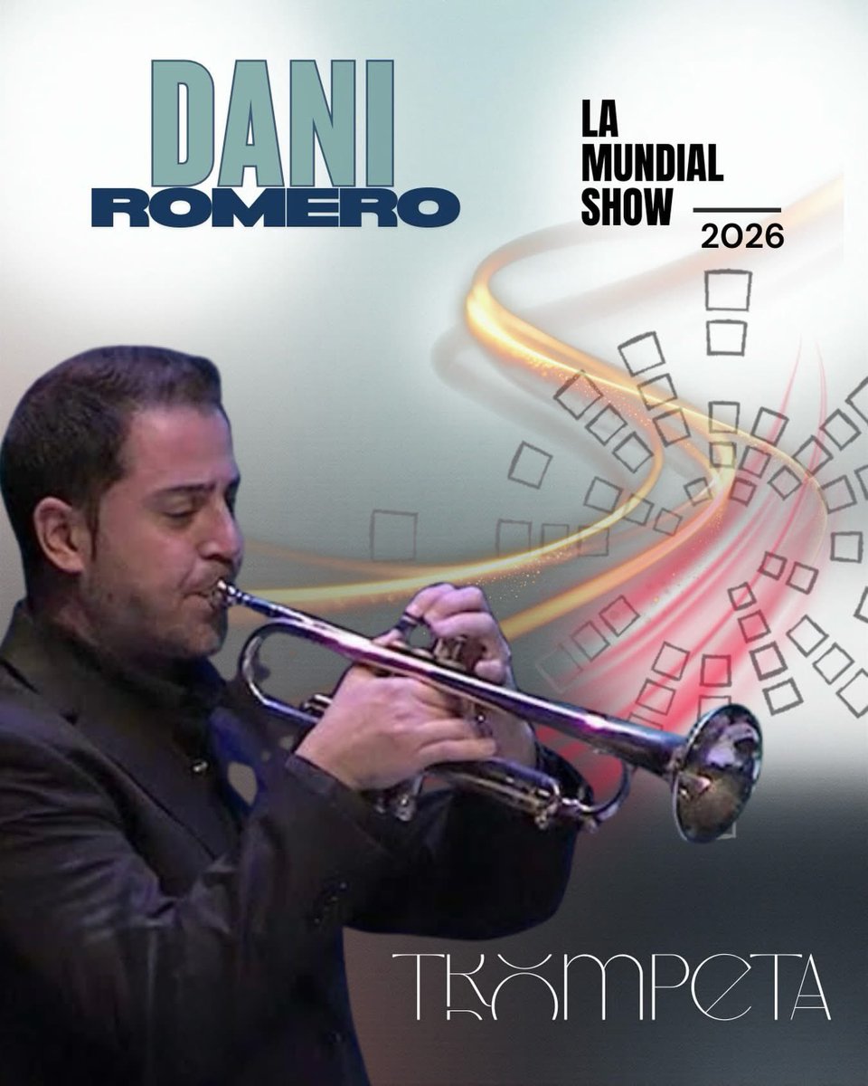 𝗟𝗮 𝗠𝘂𝗻𝗱𝗶𝗮𝗹 𝗦𝗵𝗼𝘄 𝟮𝟬𝟮𝟲 ✨
Presentaciones… 

𝗗𝗮𝗻𝗶 𝗥𝗼𝗺𝗲𝗿𝗼, trompeta con formación clásica y jazz. Se tituló en Interpretación en Jazz en el Conservatorio Superior de Música de Valencia y ha colaborado con orquestas, big bands y proyectos de prestigio.