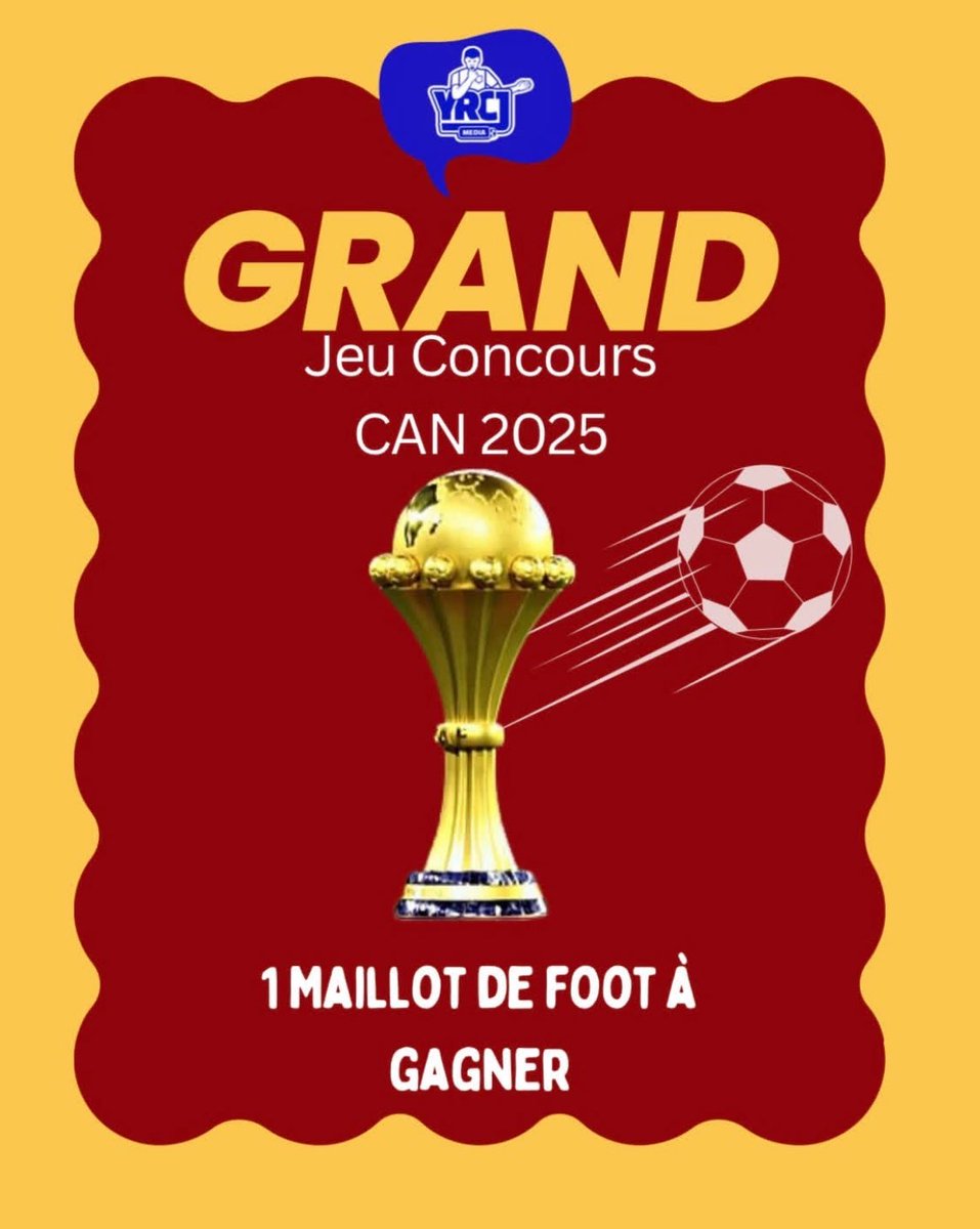 🔥 YRCJ passe en mode #CAN2025 !

⏳À J-7 du coup d’envoi, participe à notre tournoi MPP 🏆

🎁 À la clé pour le gagnant : le maillot de la sélection africaine de ton choix.

👉 Rejoins-nous avec le code TWPWU5KF ou le lien : mpp.go.link/3nCKR

🔄 RT &amp; follow bienvenus.
