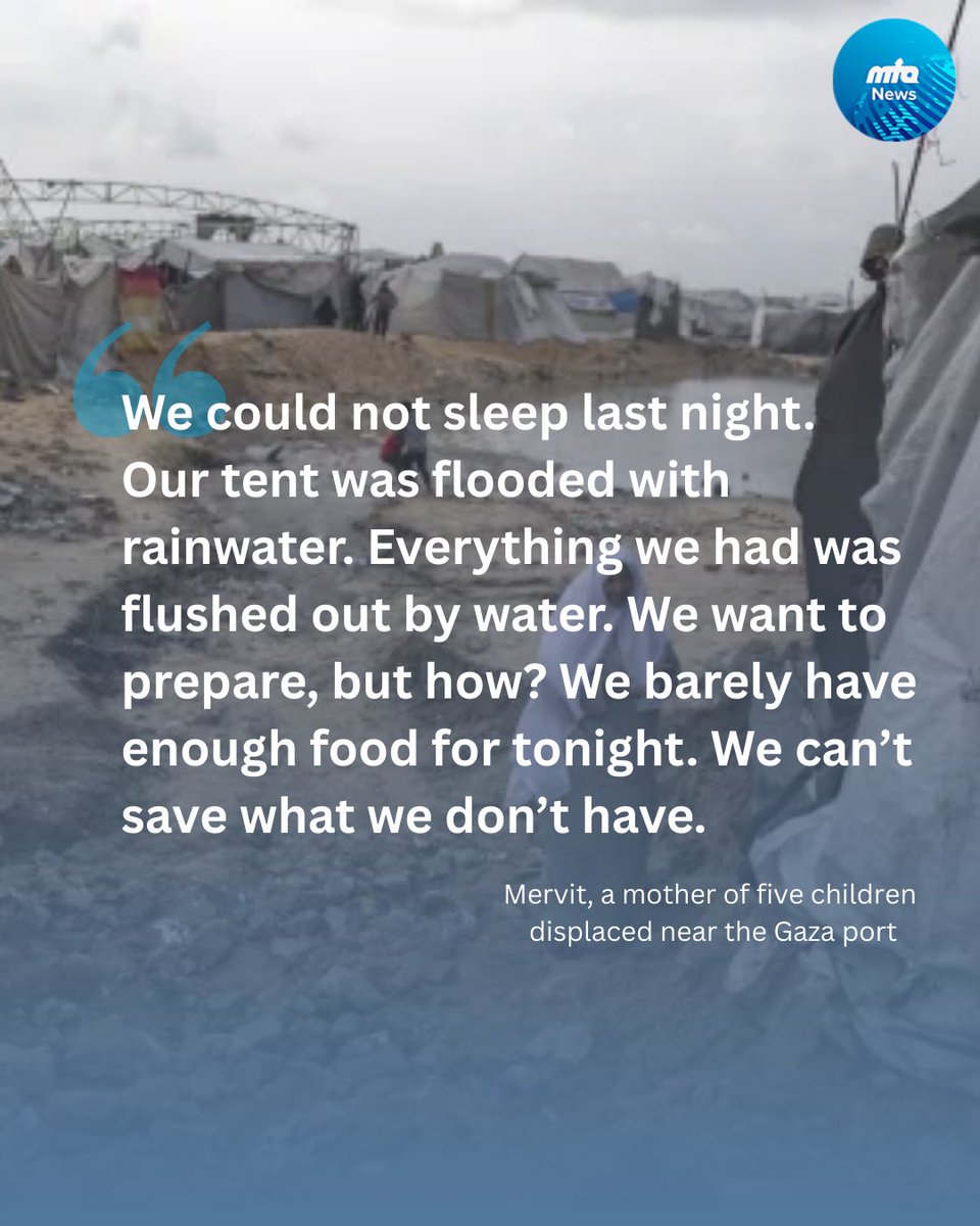 NewsMTA's tweet image. 🚨 Gaza’s displaced people are facing a catastrophic winter storm with almost nothing to protect them. 

Storm Byron has brought flooding, cold, and fear to communities already battered by years of conflict and displacement. disaster.
