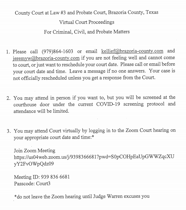 BrazoriaBar's tweet image. County Court of Law Notice - mailchi.mp/2aa0b03c1954/c…