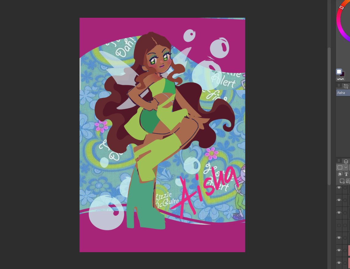 Kyoosh's tweet image. found old WIP that i desperately need to finish one day................( ◡̀_◡́)ᕤ
#winx #aisha