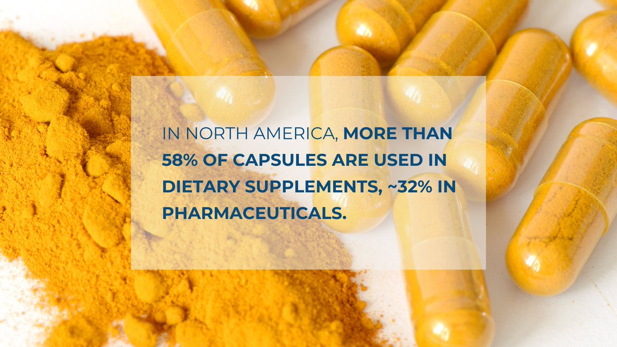 lyfegroupco's tweet image. In North America, more than 58% of capsules are used in dietary supplements, ~32% in pharmaceuticals. Source: hubs.ly/Q03VS5tX0

#EmptyCapsules #PharmaTrends #SupplementIndustry