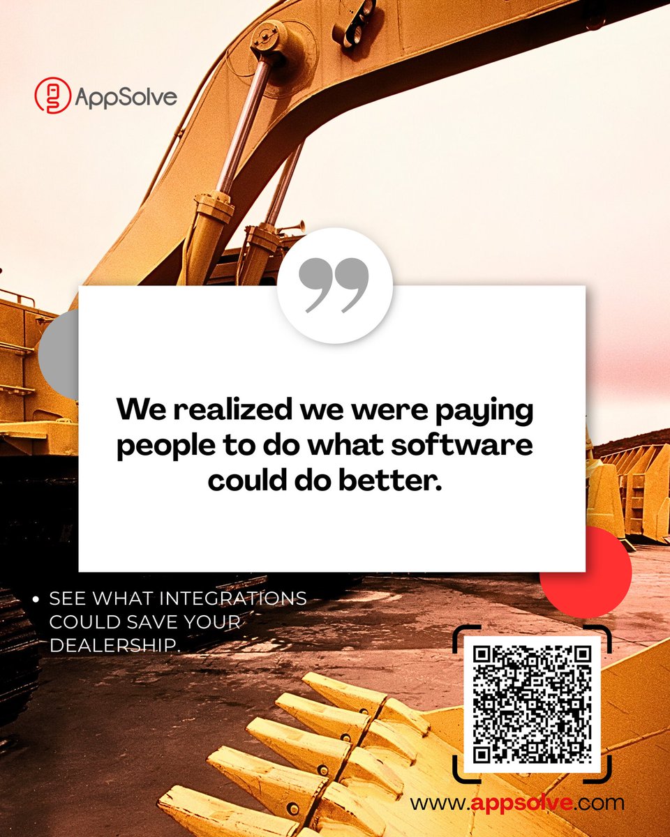 app_solve's tweet photo. Sometimes growth isn’t about hiring more people.
It’s about letting software do the heavy lifting.

See what the right integrations could save your dealership.
👉 https://t.co/ouDeCtyRds

#DealershipGrowth #SalesAutomation #SmartIntegrations #ConstructionTech #AppSolve https://t.co/lmTmg0M2ro