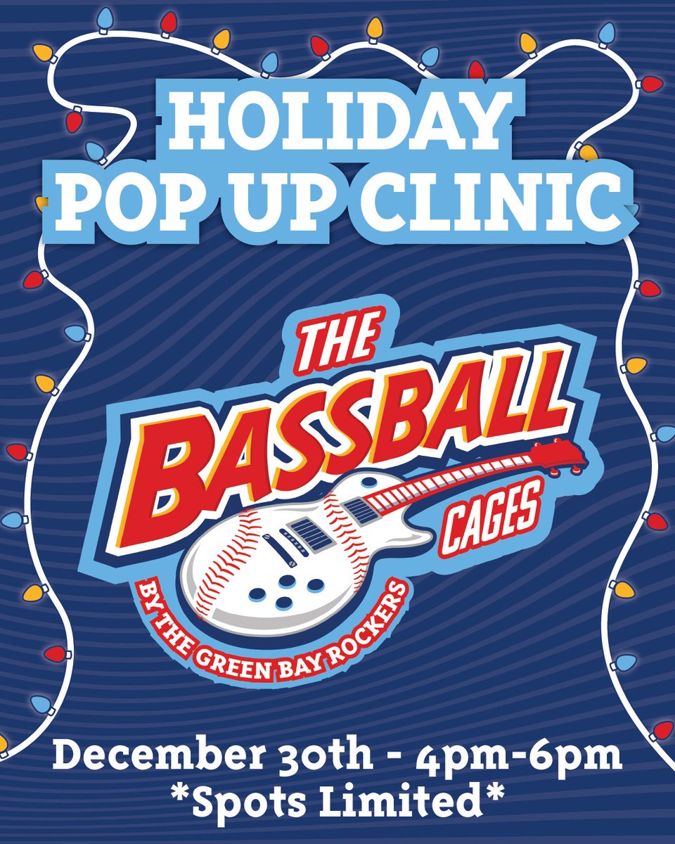 BassballCages's tweet photo. Looking for something to do over Holiday Break?

Get ready for the season with our Holiday Pop Up Clinic
 
🗓️December 30th 4pm - 6pm
🚨$85
⚾️ Ages 6-10
‼️ 15 Spots available
1 Hour Hitting
1 Hour Fielding
Book Now: https://t.co/0NXMiI2QiU https://t.co/RsS7aZ2FVz