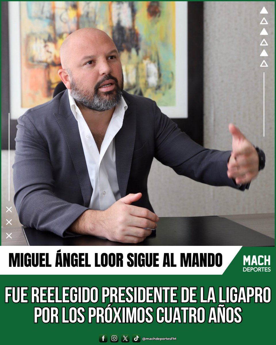 🚨OFICIAL | Miguel Ángel Loor continuará al frente de la LigaPro tras ser ratificado en la presidencia del organismo, luego de imponerse con un respaldo mayoritario en las elecciones, asegurando un nuevo mandato de cuatro años. ⚽️🇪🇨

🤳#LaDinastíaContinúa