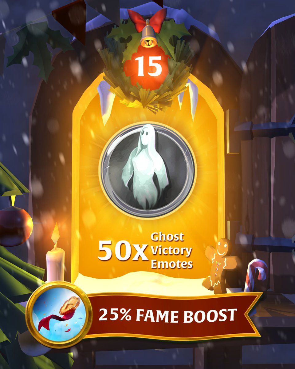albiononline's tweet image. 🎄Albion Advent Calendar - Day 15!🎄

Today's 50 spooky Ghost Victory emotes from Advent Calendar are perfect for flexing your victories in style and haunting the battlefield with your celebrations 👻 

We still have fame rush boost today!

#AlbionOnline #AdventCalendar #Yuletide