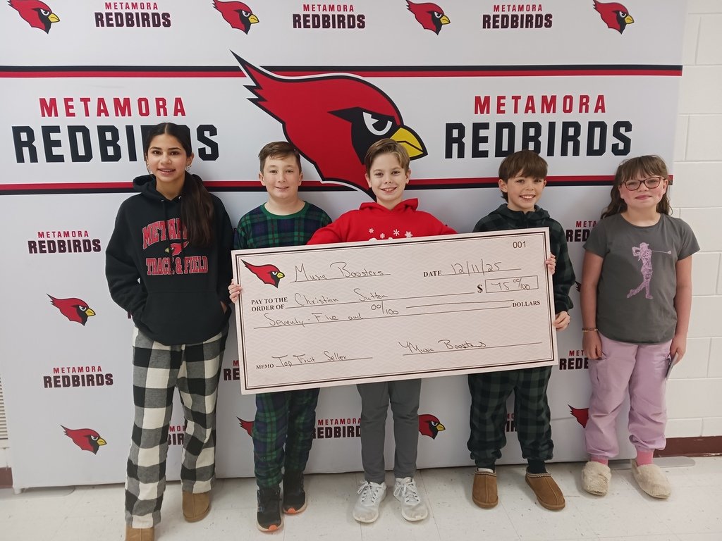 Congratulations to our top fruit/cheesecake sellers! Top Sellers from Fruit Sale: #1 - Christian Sutton , #2-Owen Lowry , #3- LJ Hauk ,  #4-Garrett Leman, #5-Isabella Dehilario. Thanks so much for your support of our Music Department! Have a Merry Christmas!! 🎄