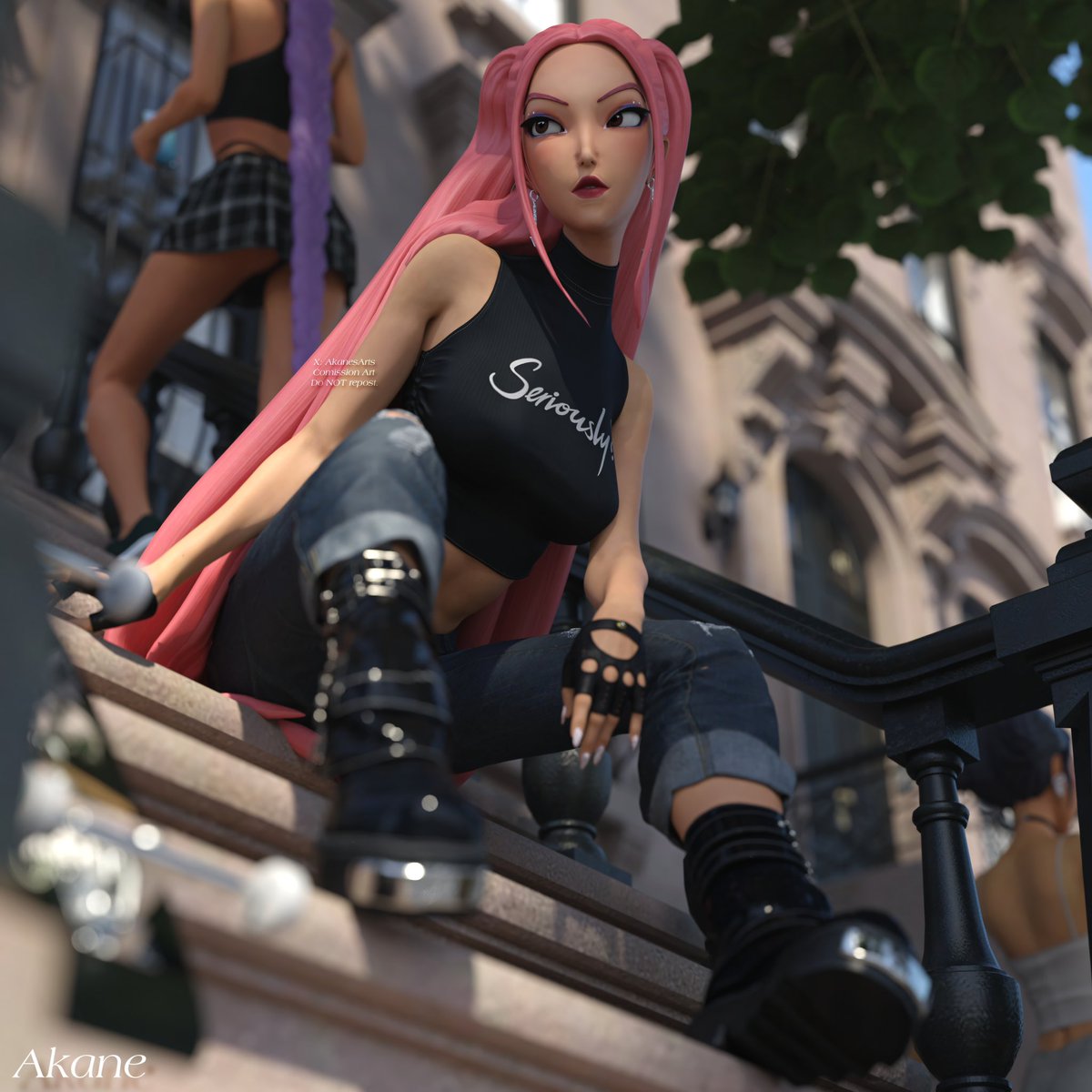 MrsFirefly_x's tweet image. ‘Casual, free day’~🩷
——
Credits to the very talented: @AkanesArts 💜
——
#KPOPDEMONHUNTERS #kpdh #mira #rumi #3Dart