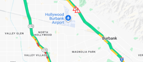 RobinWinstonTV's tweet image. NBC LA TRAFFIC ALERT
Burbank on SB 5 AT Hollywood Way. 
Big rig lost a load of large metal cages in the lanes. 
On ramp closed for two hours. 
#nbcla #latraffic #Burbank #trafficalert
