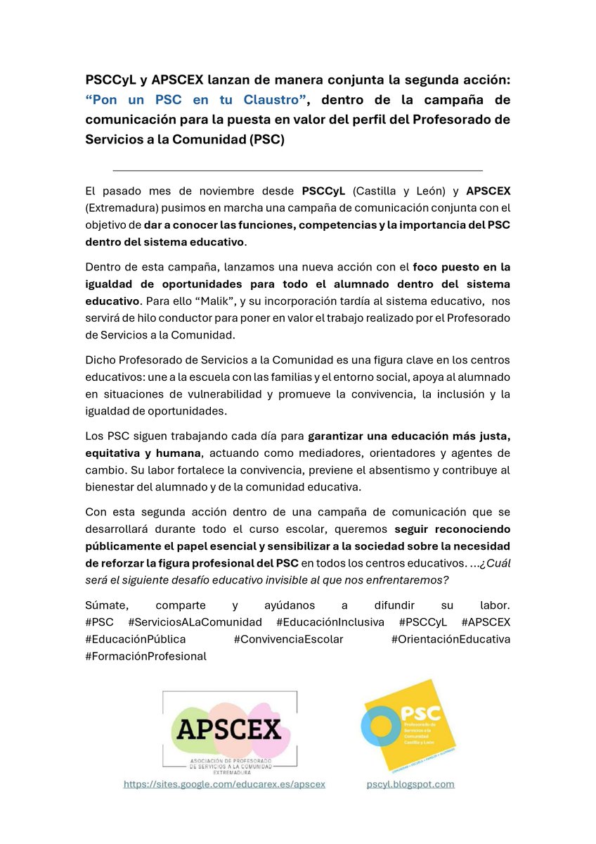 Asociación Profesorado de Servicios a la Comunidad tweet media