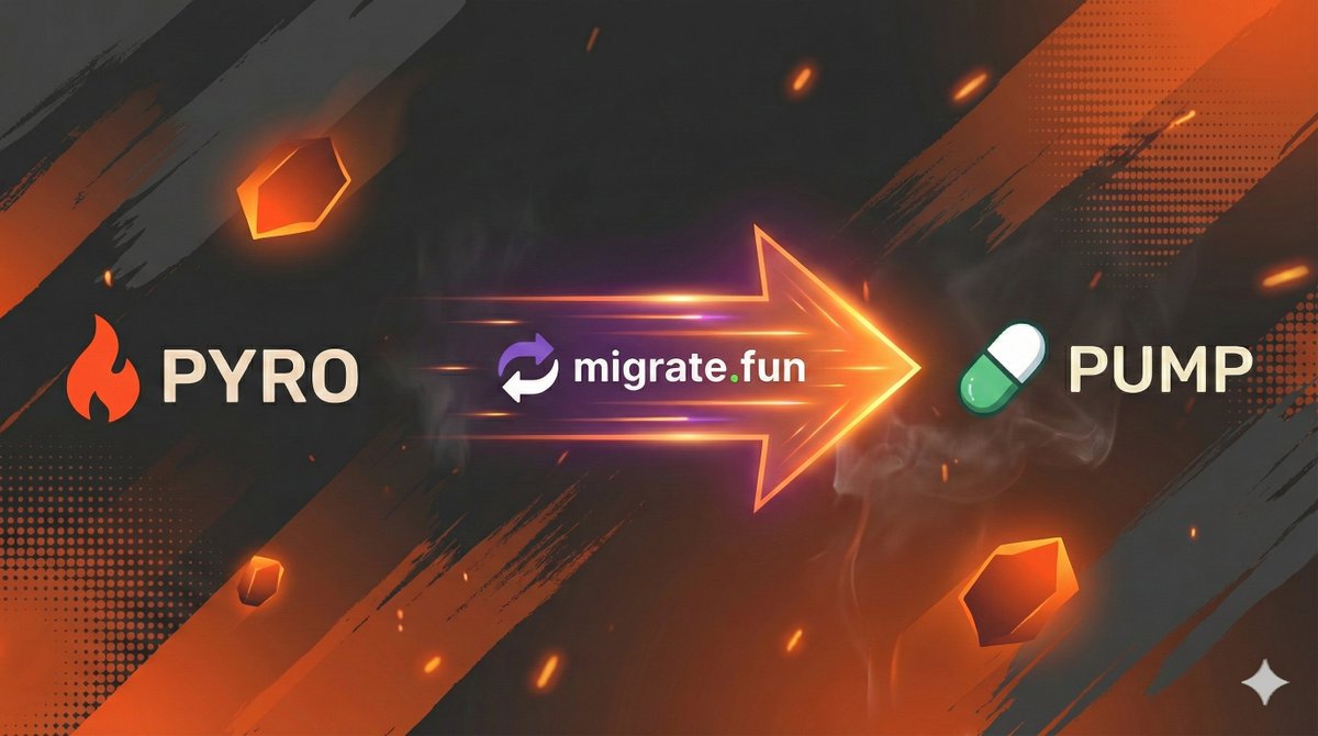pyrodotbuzz's tweet image. 🔥PYRO Pump Migration🔥

Reminder: all $PYRO holders should migrate via @MigrateFun before December 16 at 1PM EST.

⏳1 day left to migrate your $PYRO to @Pumpfun

How to migrate:

1️⃣ Open the Pyro migration page: migrate.fun/project/mig102

2️⃣ Scroll down and click 'Migrate Tokens'…
